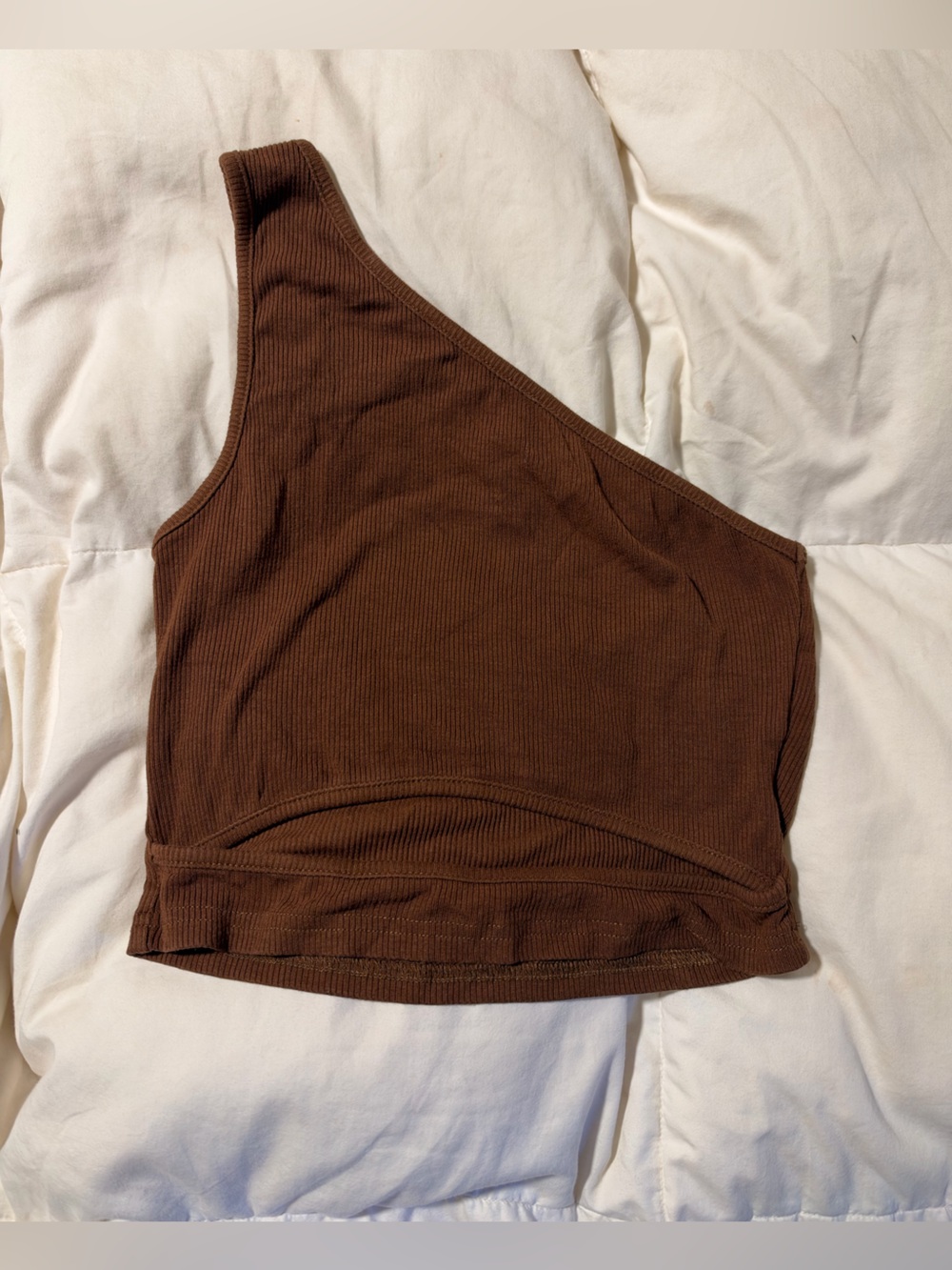 Ribbed one shoulder crop top